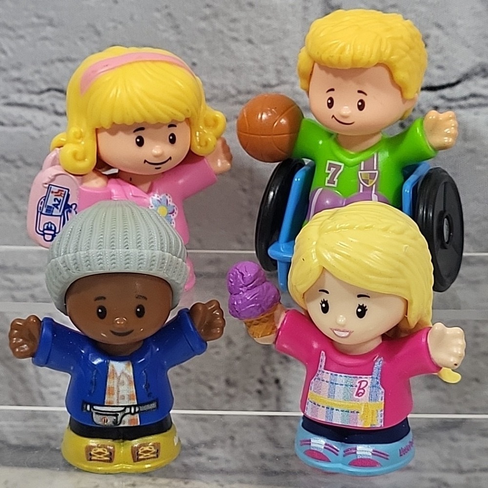 Fisher-Price Little People Figures Lot Wheelchair Basketball Eddie‎ Barbie Hiker